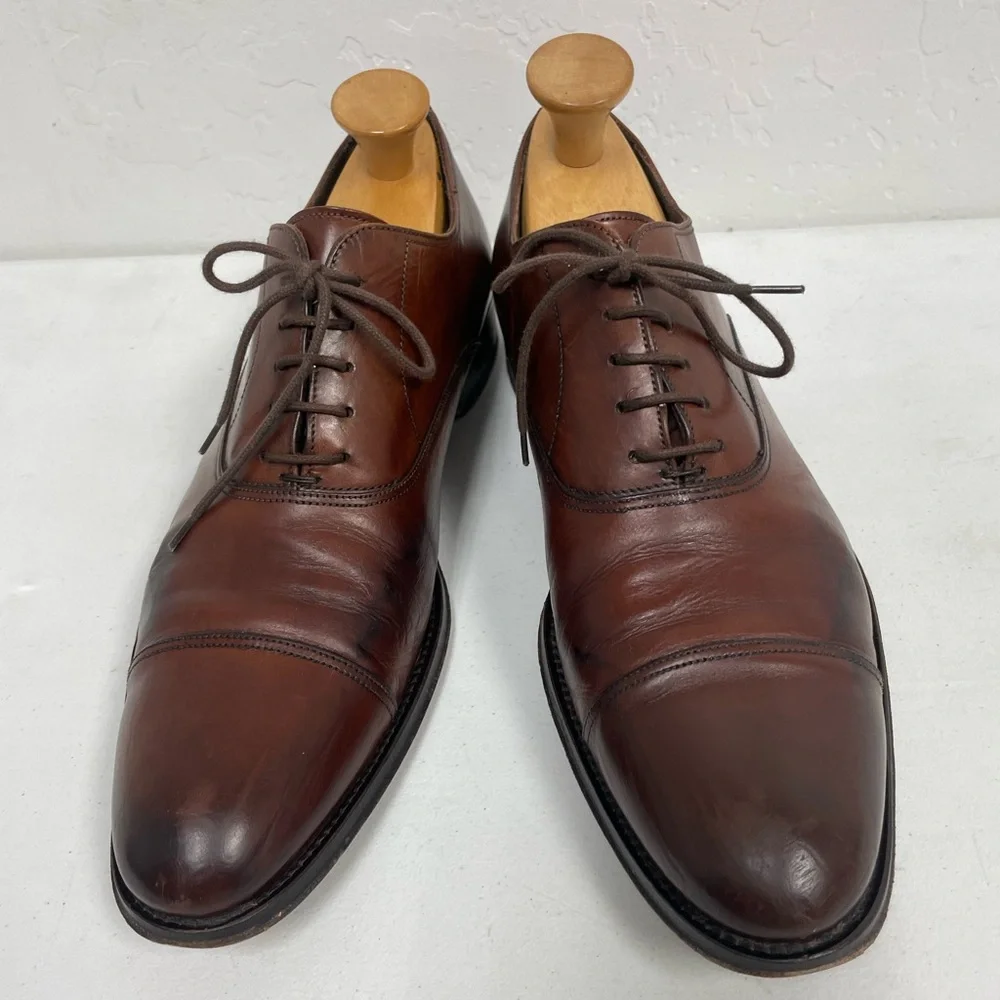 To Boot New York Made in Italy Burnished Cap Toe Oxford in Brown Size 9 1/2 $450